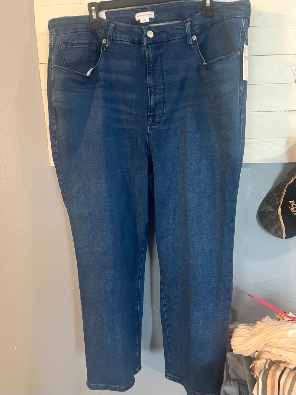 Good American Dark Blue Straight-Leg Jeans